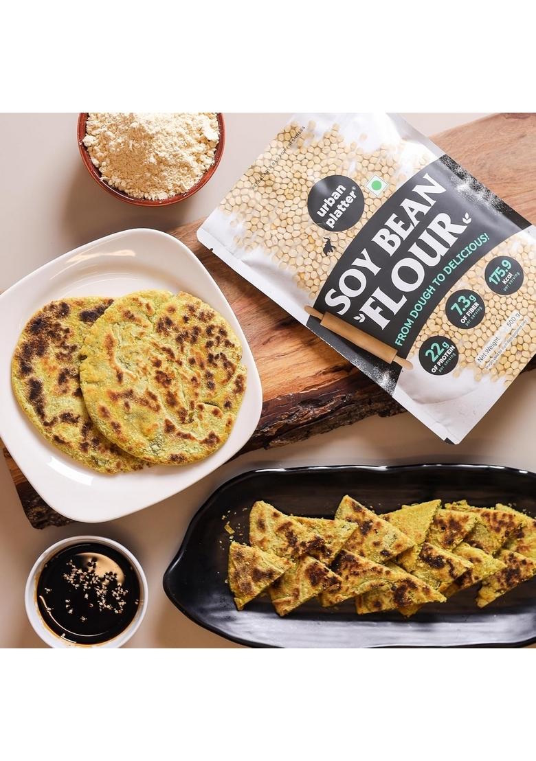 Urban Platter Soy Bean Flour, 500G (22G Of Protein Per Serving | Good Source Fibre Ideal For Baking, Gluten-Free And High Recipes)