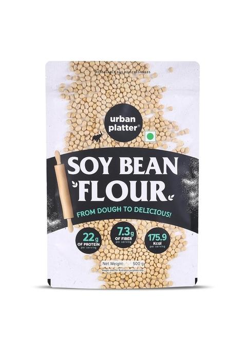 Urban Platter Soy Bean Flour, 500G (22G Of Protein Per Serving | Good Source Fibre Ideal For Baking, Gluten-Free And High Recipes)