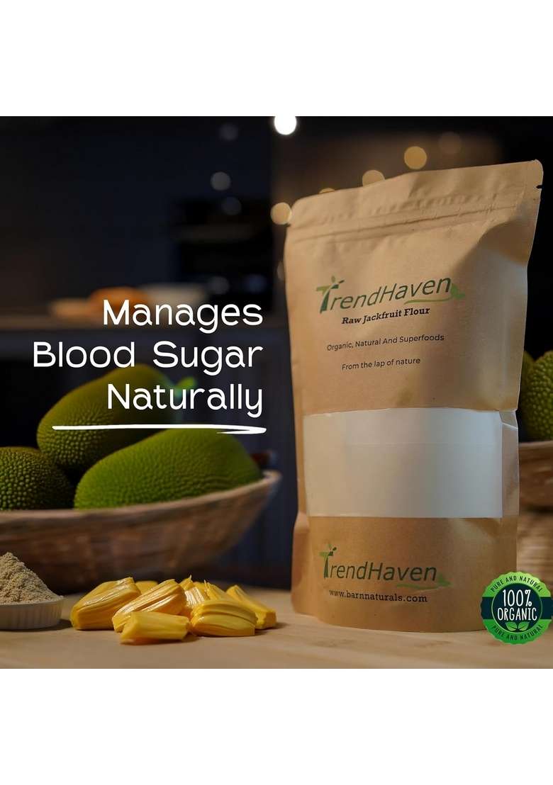 Barnaturals Trendhaven Jackfruit Flour 500 Grams|Gluten Free Atta|No Preservatives, No Trans Fats, High Fiber Food|Raw Atta - Indya