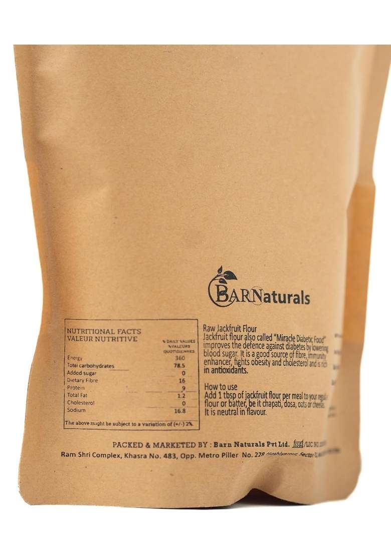 Barnaturals Trendhaven Jackfruit Flour 500 Grams|Gluten Free Atta|No Preservatives, No Trans Fats, High Fiber Food|Raw Atta - Indya