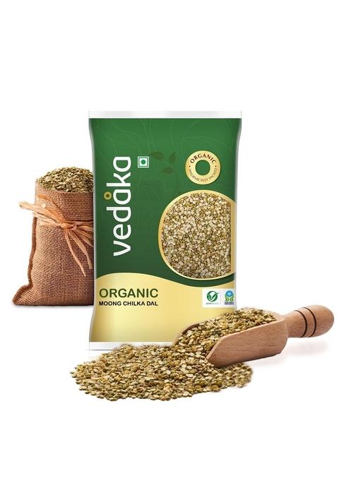 Vedaka Amazon Brand - Organic Unpolished Green Moong Split Dal 50G | Natural Source Of Protein & Dietary Fiber