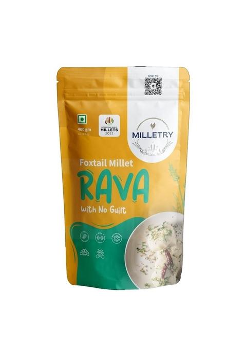 Milletry Foxtail Millet Rava, Whole Grain Raw Millets, Iron Rich Food, High Protein & Fibre Instant Breakfast, Gluten Free Superfood, Millets For Idli, Upma