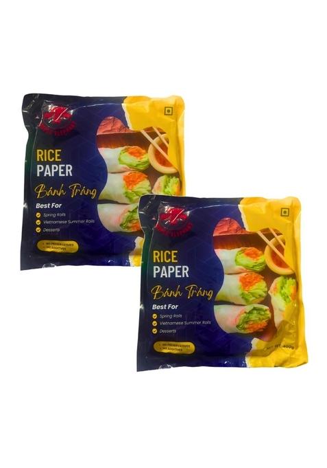 Triple Elephant Rice Paper Banh Trang - 400G, Pack Of 2 | Authentic Vietnamese Spring Roll Wrapper For Fresh Rolls, Pho, And More