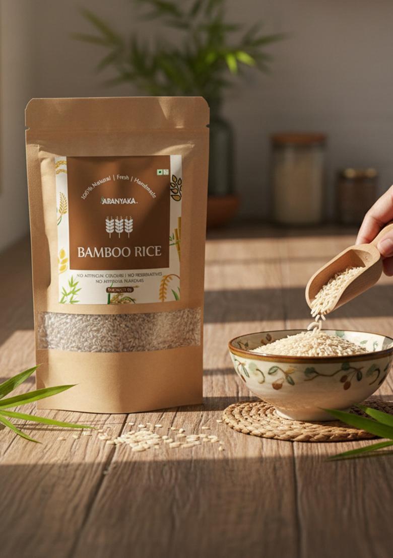 Aranyaka Kerala Wayanad Forest Wild Bamboo Rice (1000G) | Mulayari Brown Small Grain, Raw |Unpolished 1 Kg [From The Forests Of Kerala]
