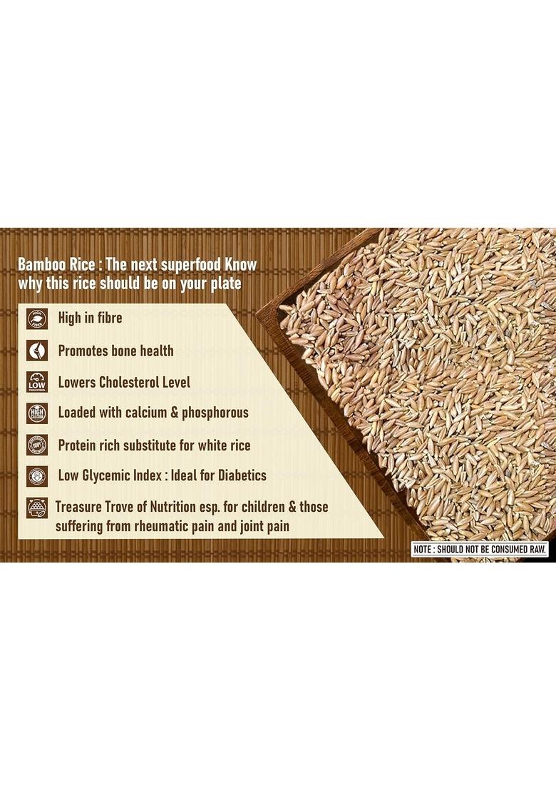 Aranyaka Kerala Wayanad Forest Wild Bamboo Rice (1000G) | Mulayari Brown Small Grain, Raw |Unpolished 1 Kg [From The Forests Of Kerala]
