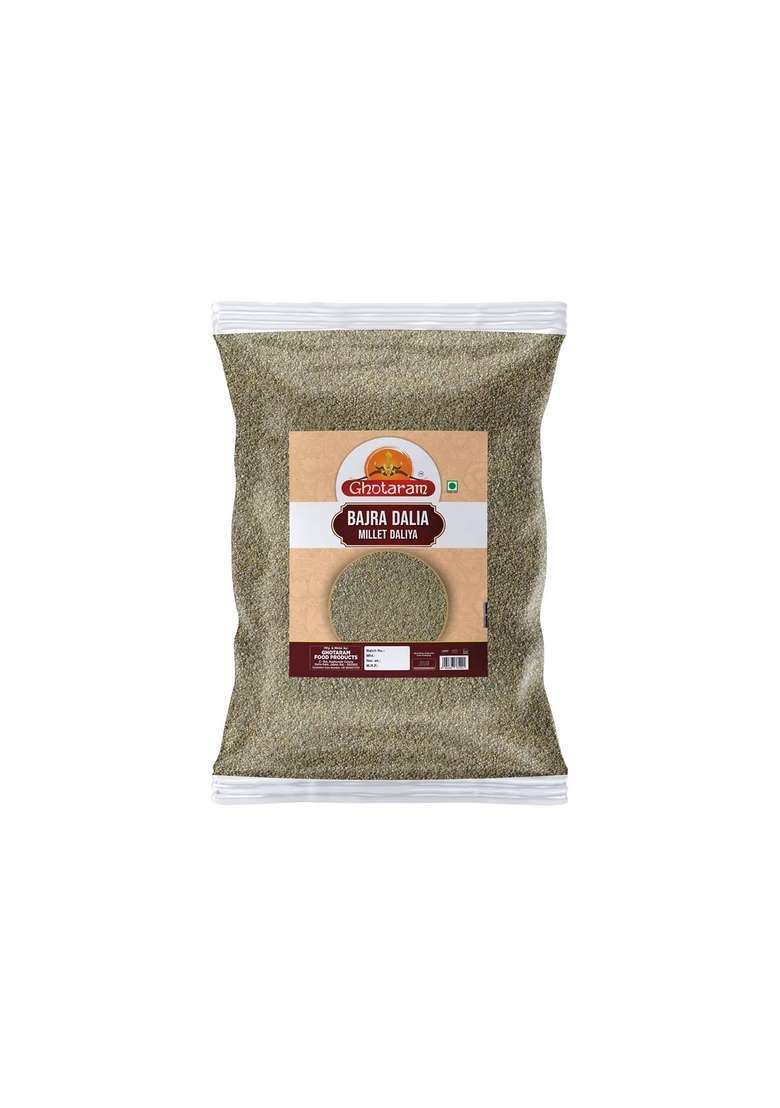 Ghotaram Premium A++ Quality Broken Bajra Porridge/Daliya|Dausa Bandikui Rajapuri Khichdi Daliya|Cracked Bajra/Pearl Millet/Sajje Millet-980G - Indya