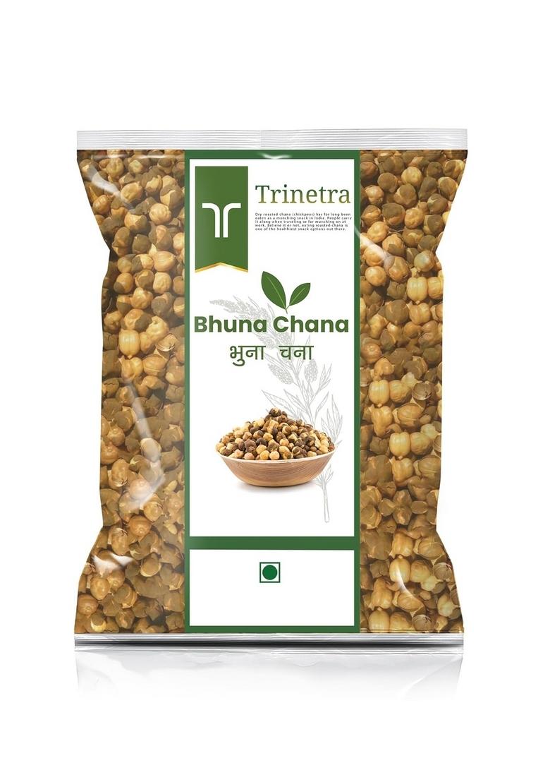 Trinetra Bhuna Chana (Roasted Gram) | Crunchy & Protein Rich For Healthy Snacking 1Kg