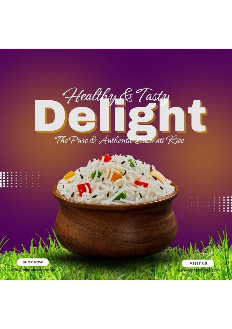 Taj Mahal Super Mongra Basmati Rice | Premium Aged Long Grain 1Kg Pack