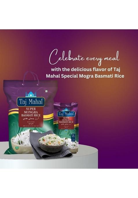 Taj Mahal Super Mongra Basmati Rice | Premium Aged Long Grain 1Kg Pack