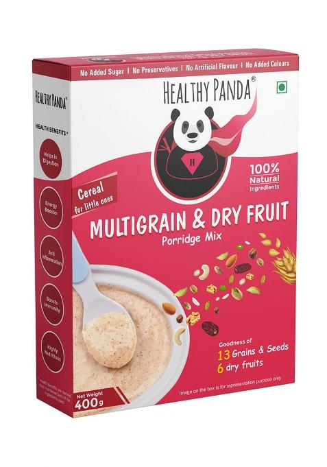 Healthy Panda - Organic Multigrain Cereal With Dryfruits - Sprouted Sathumaavu Mix/Sprouted Sathu Mavu/Multigrain Health Mix - 100% Fresh & Natural (400 G)