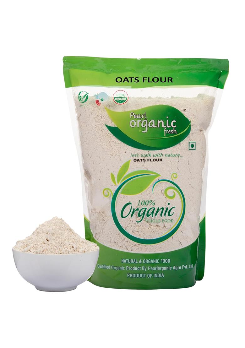 Pearl Organic Fresh Oats Flour (1Kg) | 100% Natural Wholegrain | High Protein, Iron & Fibre-Rich Atta | Gluten-Free & Non-Gmo | Healthy Diet Food For Weight Management & Nutritious Cooking