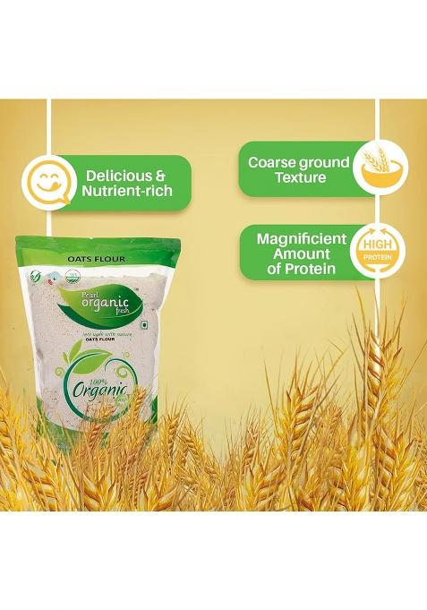 Pearl Organic Fresh Oats Flour (1Kg) | 100% Natural Wholegrain | High Protein, Iron & Fibre-Rich Atta | Gluten-Free & Non-Gmo | Healthy Diet Food For Weight Management & Nutritious Cooking
