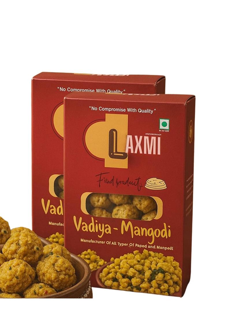 Laxmi Food Products Urad Dal Vadiya | Traditional Mangodi / Wadiyan | Sun-Dried Spiced Lentil Nuggets | Authentic Indian Vadi For Curries, Gravies & Vegetables | Protein-Rich Homemade Taste (Pack Of 2)