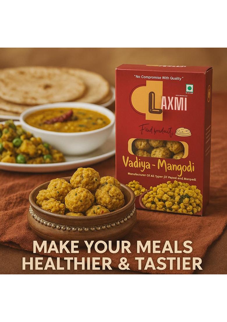 Laxmi Food Products Urad Dal Vadiya | Traditional Mangodi / Wadiyan | Sun-Dried Spiced Lentil Nuggets | Authentic Indian Vadi For Curries, Gravies & Vegetables | Protein-Rich Homemade Taste (Pack Of 2)
