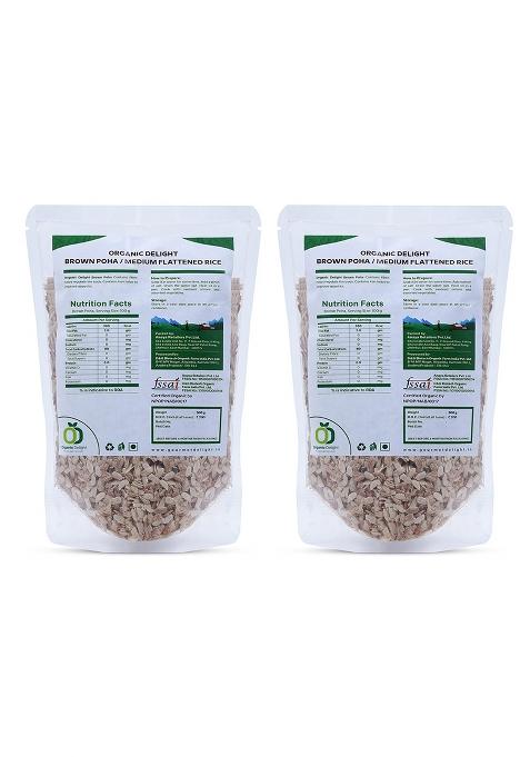 Organic Delight Thick Brown Poha 1 Kg Fresh Brown Rice Poha For Weight Loss | Nutritious Flakes Flattened Rice, Avalakki | Healthy Breakfast, Diet, Fibre Boosts