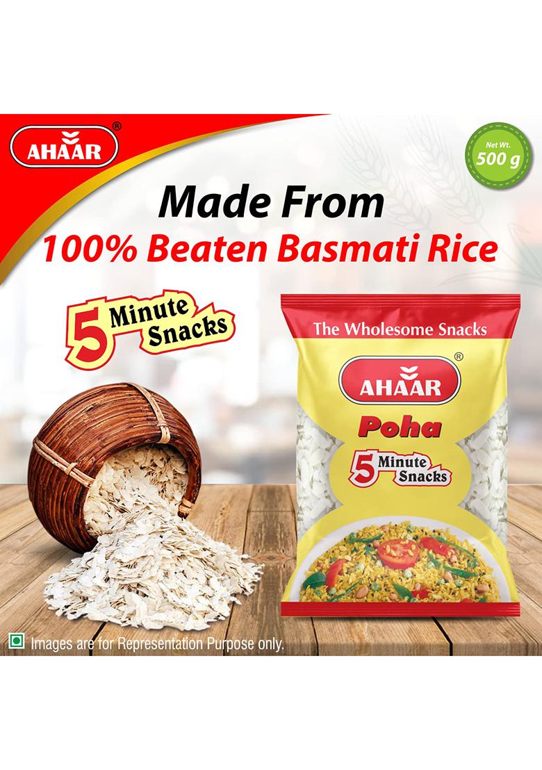 Ahaar Poha 500G | Chidwa | High-Fibre Rice Flakes Avalakki
