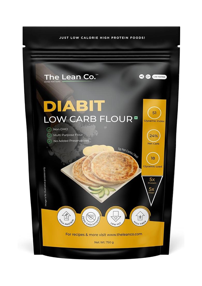 The Lean Co. Low Carb Flour 750 G | 5G Net Carb, 10G Protein (48%), 0G Fat Per Roti | Sugar Control Diabetic Friendly | Lab Tested | No Additives | No Preservatives | Rich In Micro Nutrients