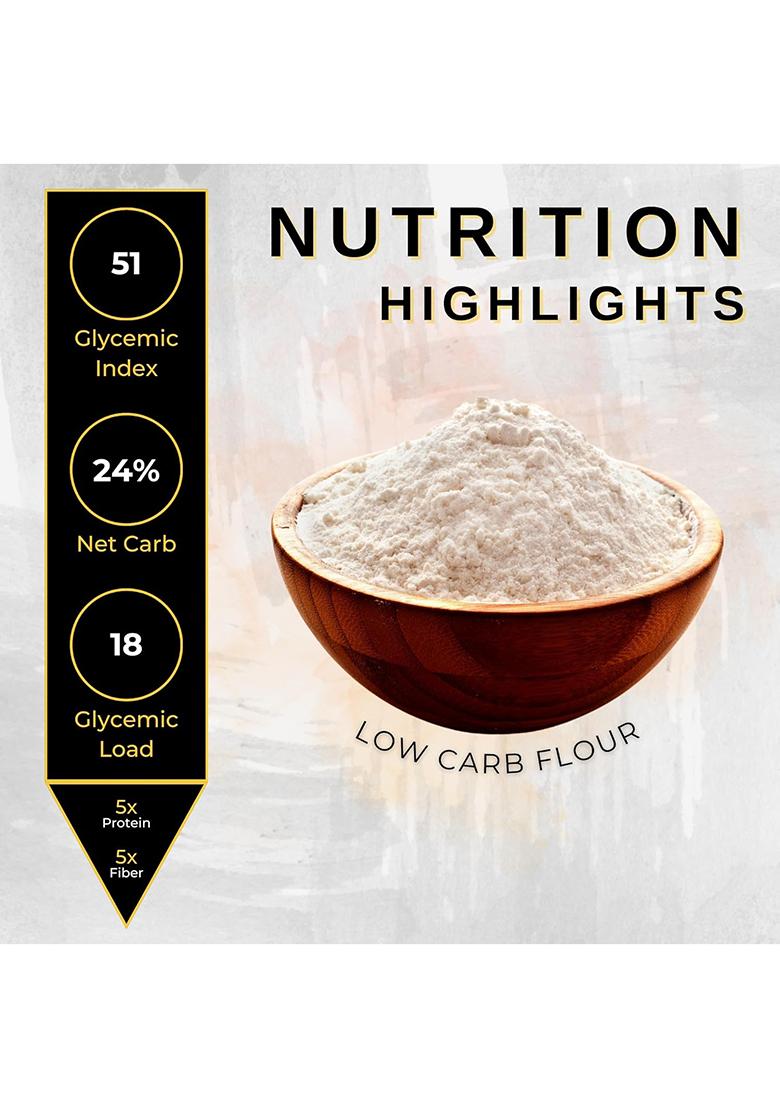 The Lean Co. Low Carb Flour 750 G | 5G Net Carb, 10G Protein (48%), 0G Fat Per Roti | Sugar Control Diabetic Friendly | Lab Tested | No Additives | No Preservatives | Rich In Micro Nutrients