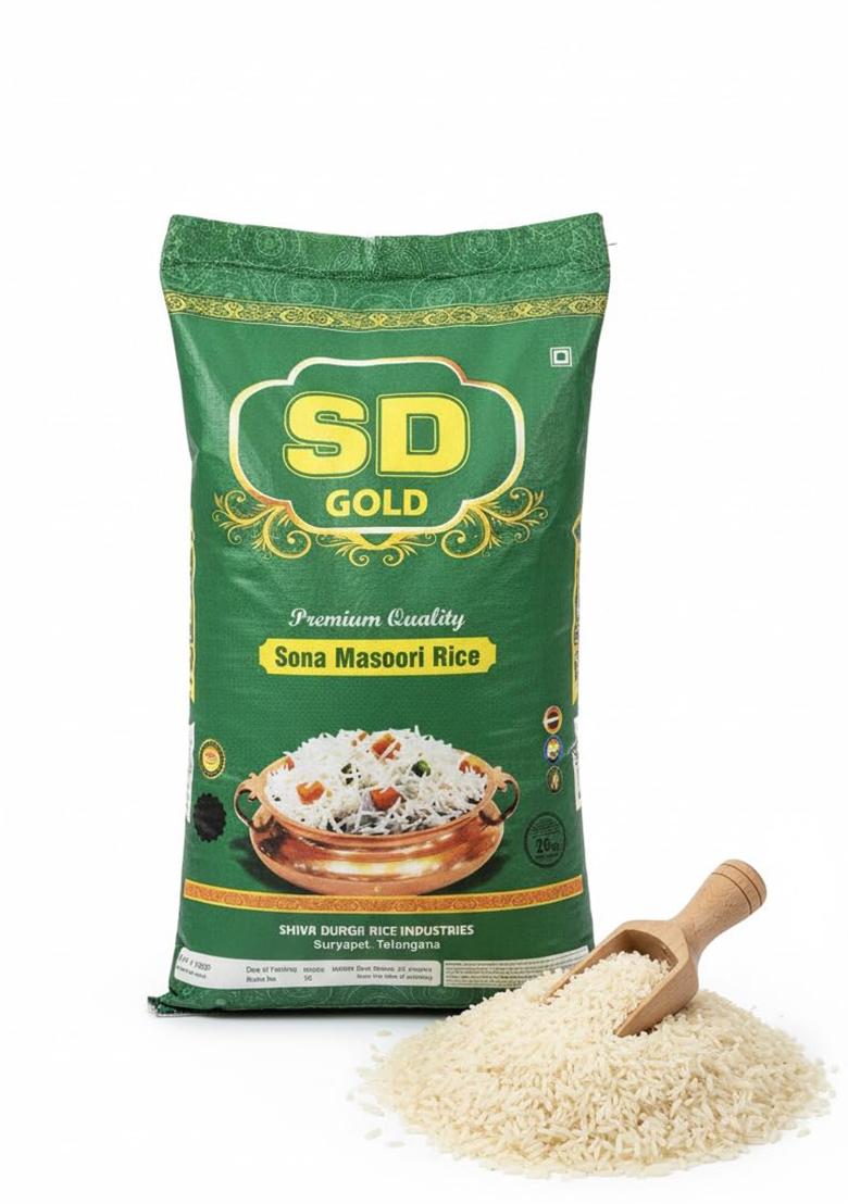 Shresta Dhaanya Gold Sona Masoori Rice, Naturally Sourced, Fluffy And Non-Sticky, Perfect For Indian Cuisine, Superior Taste And Aroma, 10 Kg