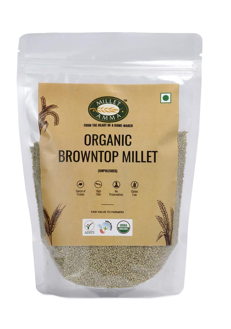 Millet Amma Certified Organic Browntop Millet Grain, Whole Grain