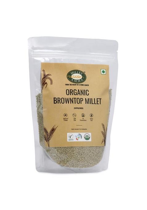 Millet Amma Certified Organic Browntop Millet Grain, Whole Grain