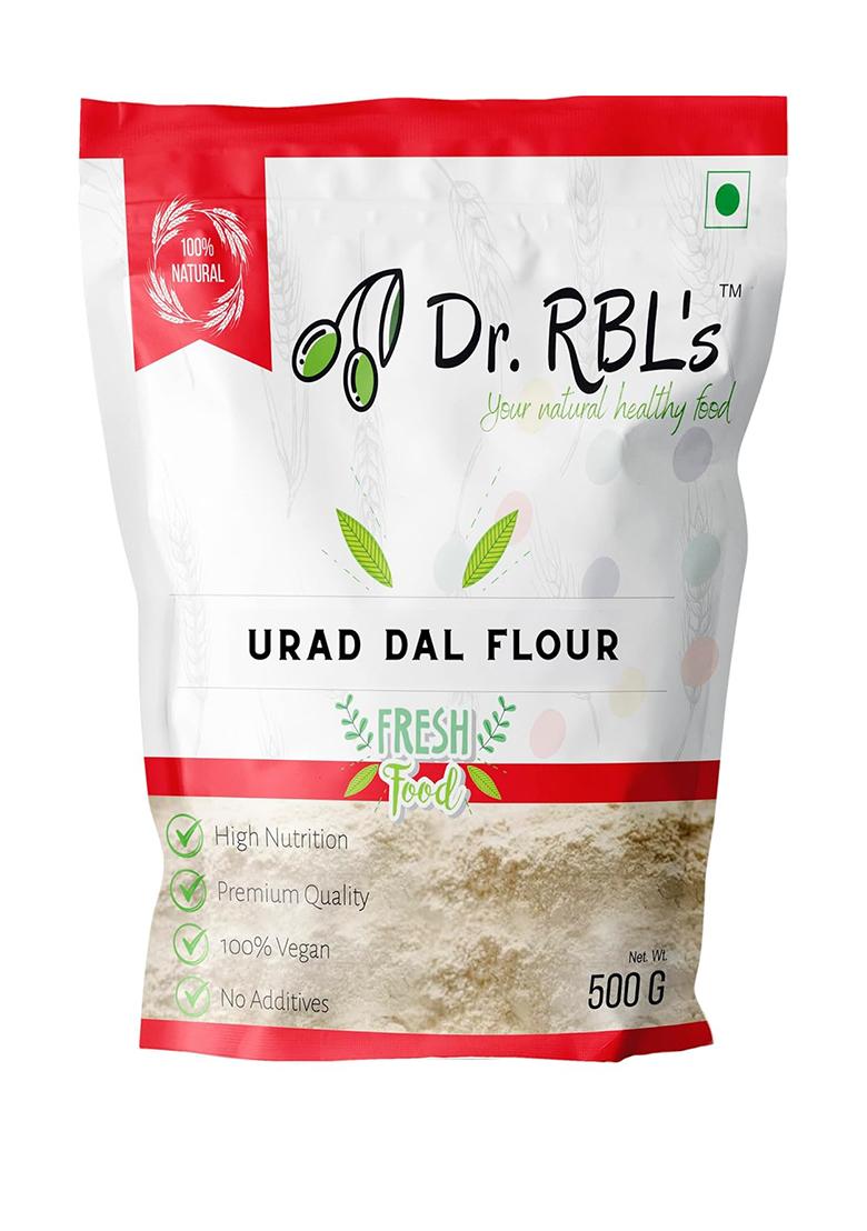 Dr. Rbl'S 100% Fresh And Natural Urad Dal Flour | Urad Dal Atta/Black Gram Flour| Nutritious And Healthy For Cooking And Baking | Pack Of 1, 500G