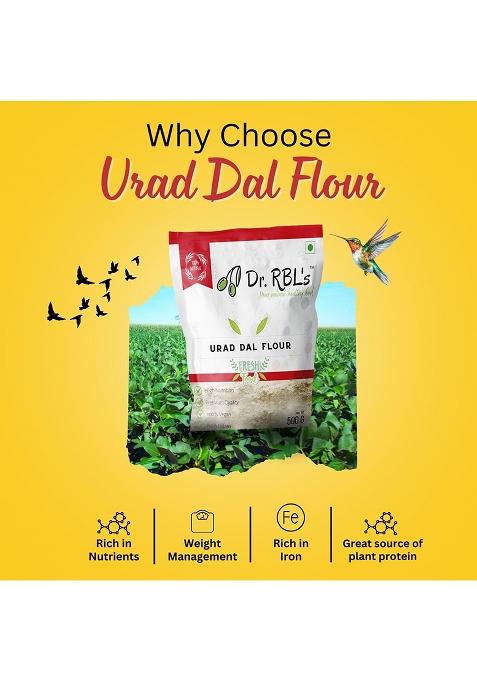 Dr. Rbl'S 100% Fresh And Natural Urad Dal Flour | Urad Dal Atta/Black Gram Flour| Nutritious And Healthy For Cooking And Baking | Pack Of 1, 500G