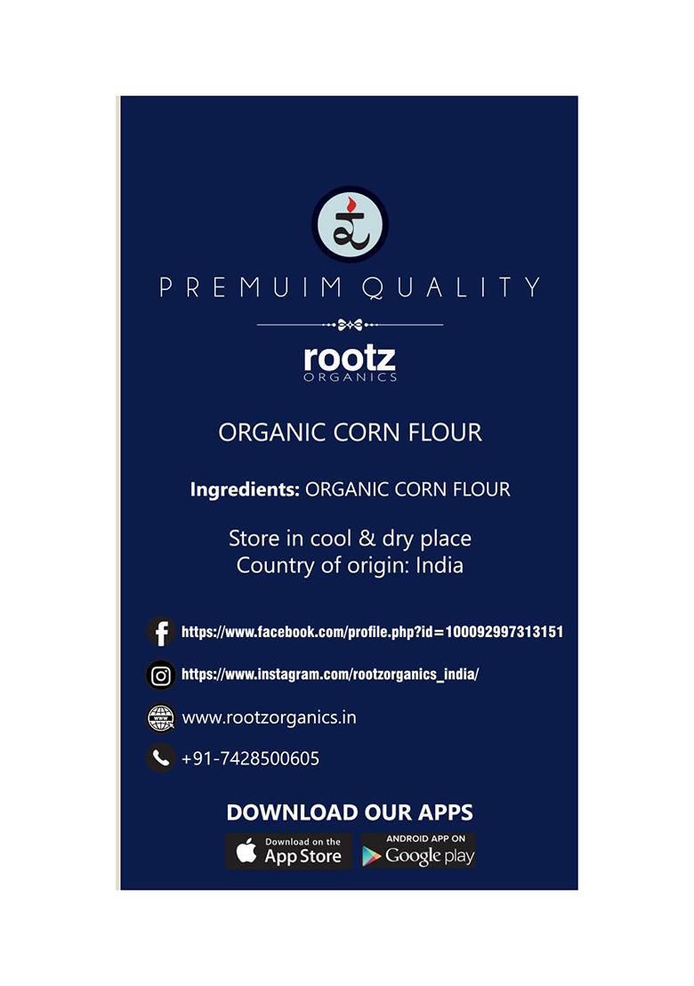 Rootz Organics Corn Flour 250G | Stone-Ground Maize Flour | Gluten-Free | 100% Natural | No Additives | Ideal For Makki Ki Roti, Baked Snacks & Gluten-Free Recipes