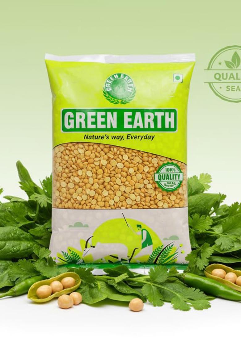 Green Earth Chana Dal 1Kg | Premium, Clean & Natural Bengal Gram Lentils