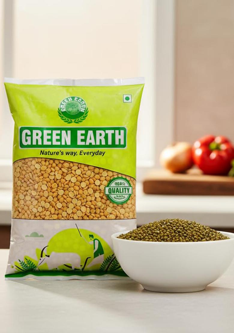Green Earth Chana Dal 1Kg | Premium, Clean & Natural Bengal Gram Lentils