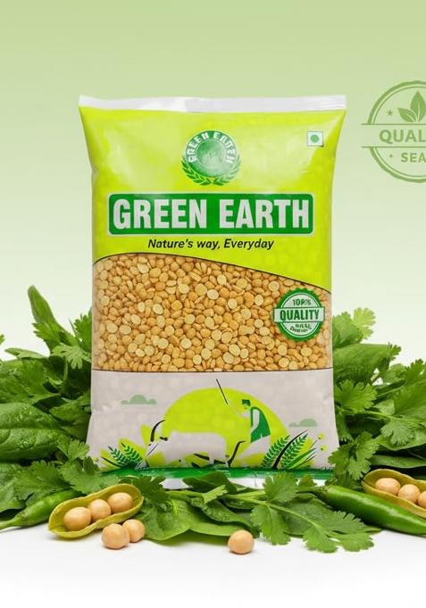 Green Earth Chana Dal 1Kg | Premium, Clean & Natural Bengal Gram Lentils