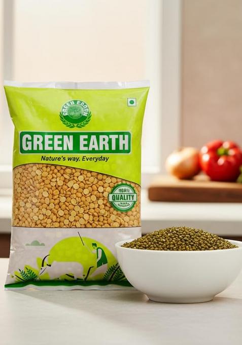 Green Earth Chana Dal 1Kg | Premium, Clean & Natural Bengal Gram Lentils