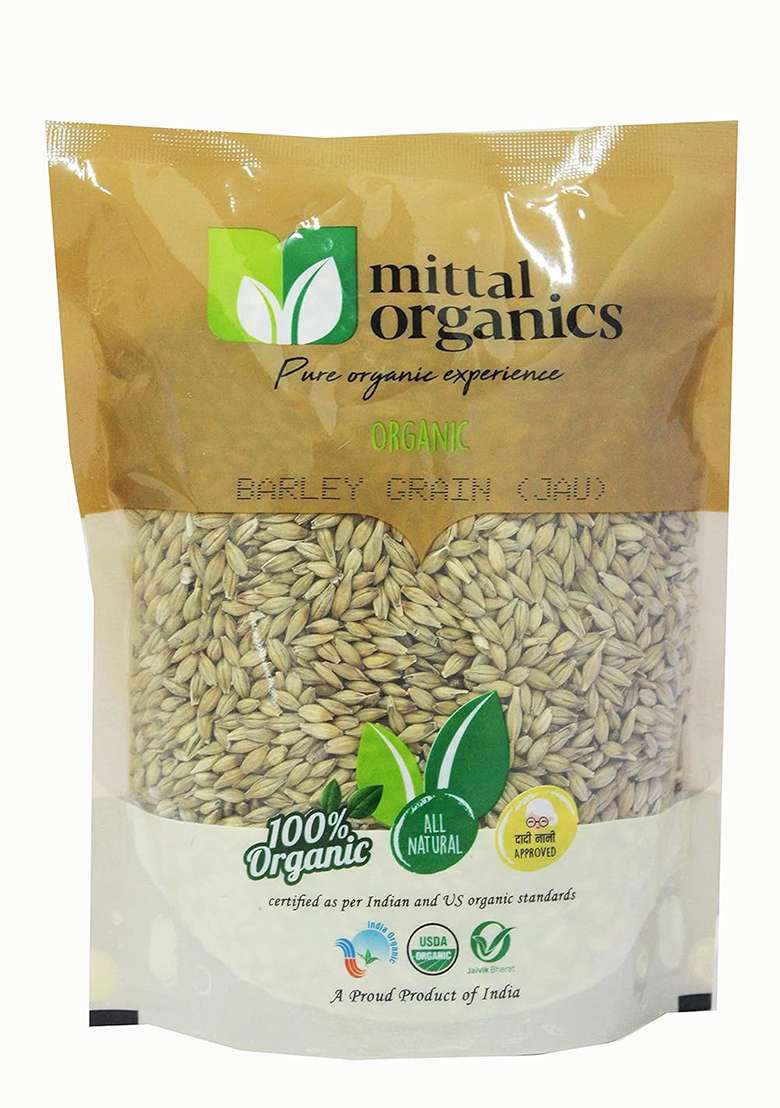 Mittal Organics Organic Barley Whole Grain (Jau) – 900G X 2 Pack | High Fiber & Protein | 100% Natural, Vegan & Preservative-Free | Healthy Whole Grain Superfood For Porridge, Khichdi & Salads - Indya