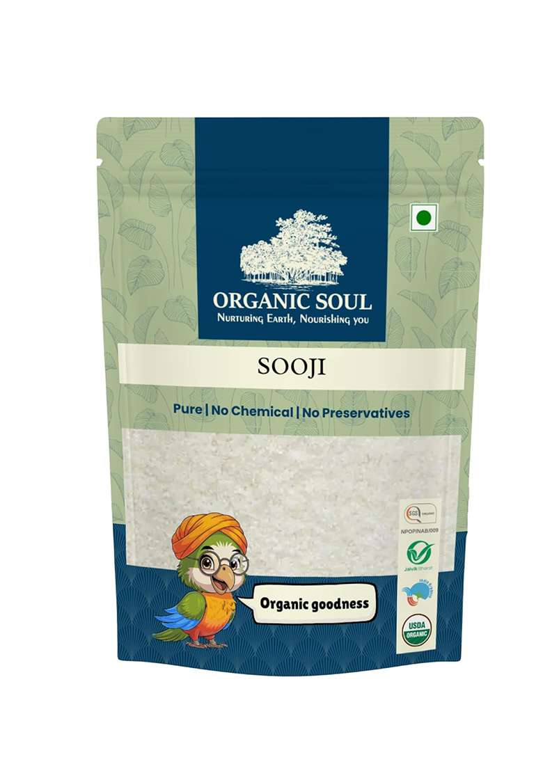 Organic Wheat Suji Sooji 900 Gm Certified Npop - Indya