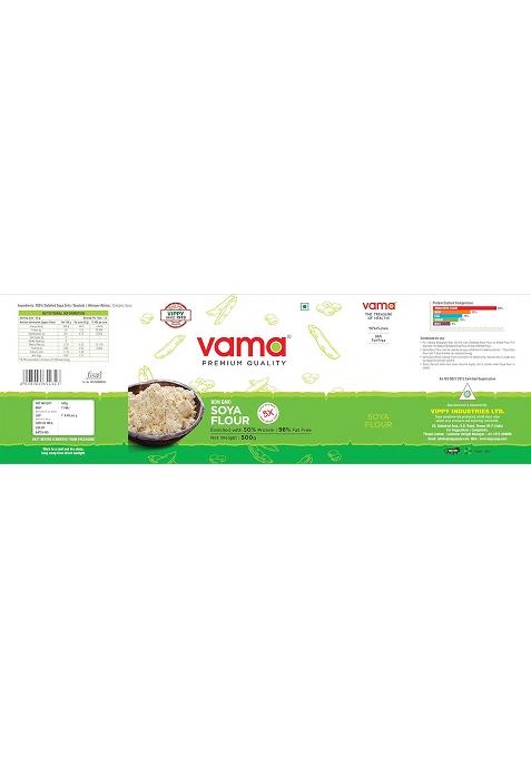 Vama Soya Flour | 98% Fat-Free | Vegan | Gluten-Free | Pack Of 2, 500G Each | Healthy Products