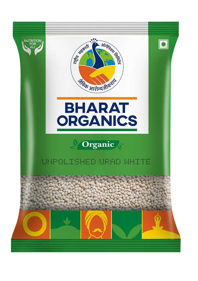 Bharat Organics Unpolished Urad Gota White, 500G - Indya