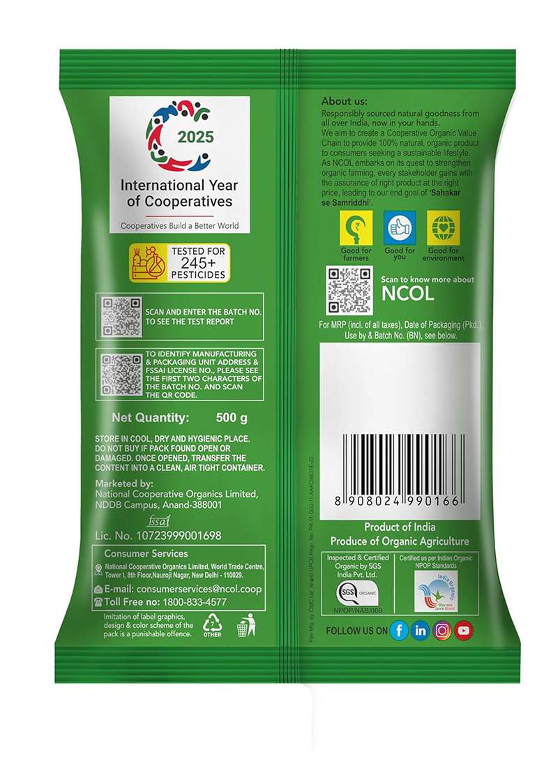 Bharat Organics Unpolished Urad Gota White, 500G - Indya
