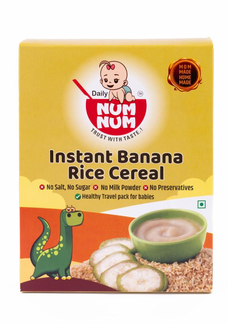 Daily Num Num Cereals For Kids | Instant Banana Rice Cereal | No Salt, No Sugar Ragi Cereals | Healthy Raw Banana Baby Food | No Milk Powder | 200G Pack