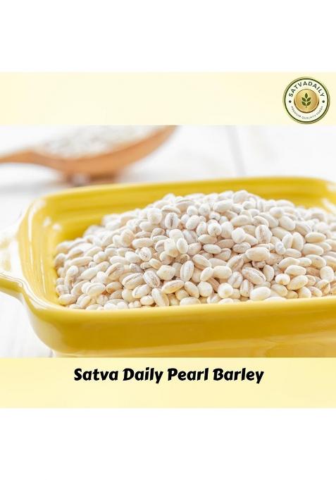 Satvadaily Pearl Barley 400G | High Fiber Jau | Cooks Like Rice | Ideal For Risottos And Soups | Premium Organic Staple | Naturally Gluten Free | 100% Natural & Whole Grain | Pearl Barli | Barli Akki