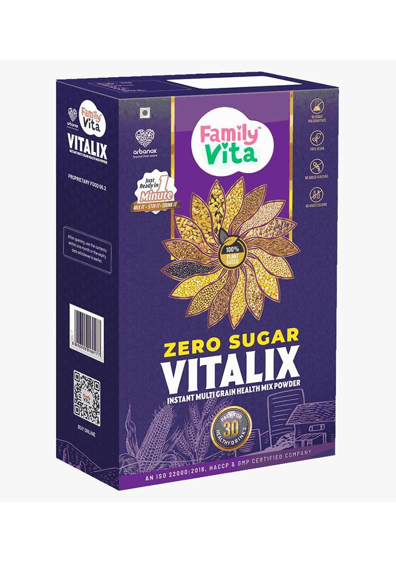 Arbanox Family Vita Vitalix Instant Multi Grain Health Mix Powder|17 Powerful Wellness Ingredients| Trusted By Millions|100% Natural| No Preservatives Or Added Sugar| Convenient & Nutritious| 300Gm - Indya