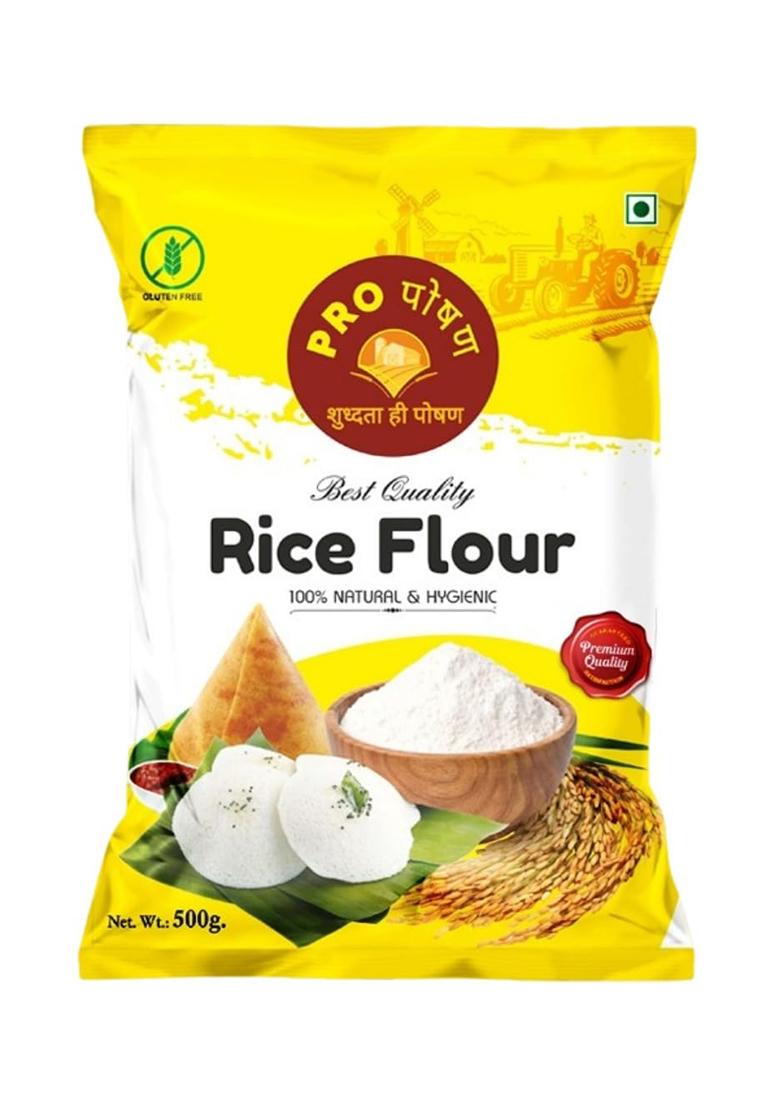 Pro Poshan Rice Flour, 500G, Gluten-Free, 100% Natural, Best For Roti, Idli, Dosa, Pitha Etc