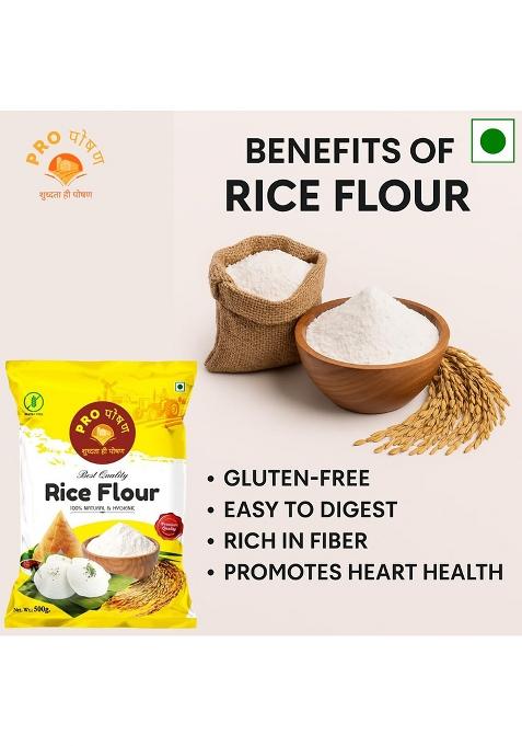 Pro Poshan Rice Flour, 500G, Gluten-Free, 100% Natural, Best For Roti, Idli, Dosa, Pitha Etc