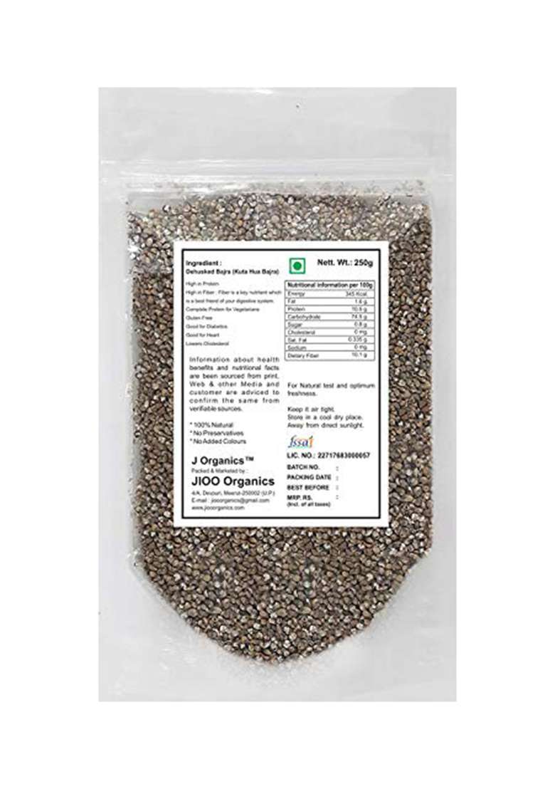 Jioo Organics Dehusked Bajra (Kuta Huwa Bajra) - 250 Grams - Indya