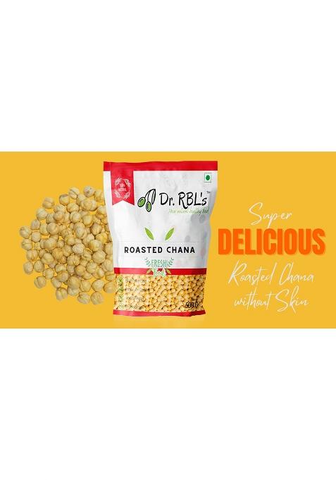 Dr. Rbl'S Roasted Chana (Without Skin) | Roasted Chickpeas/Bhuna Chana | High Protein, Low Fat, Fiber-Rich Snack