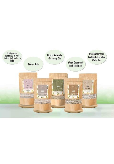 Aranyaka Jeera Samba Raw Rice 1Kg | Aromatic Small-Grain Rice | Seeraga Samba/Jeerakasala/Gobindobhog/Chitti Muthyalu Varieties | Ideal For Biryani & Traditional Meals | 1Kg In Total