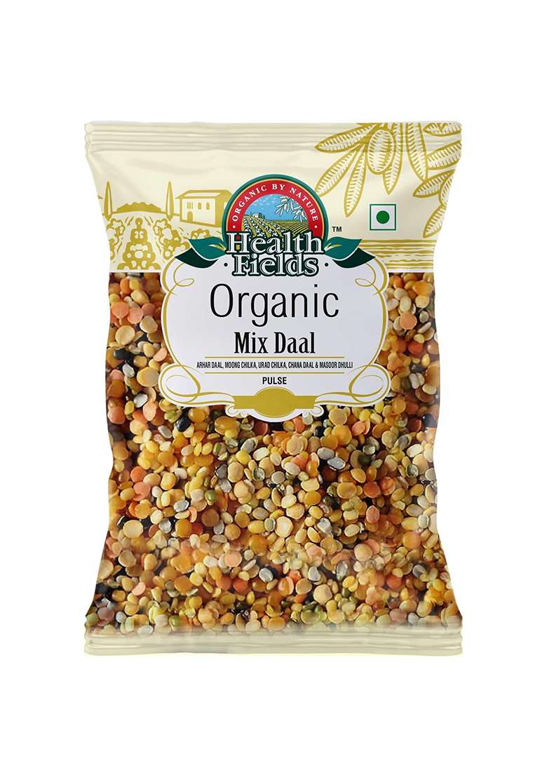 Health Fields Organic Mix Dal - 1Kg, Mixture Of Arhar, Urad, Masoor And Chana Dal - Indya