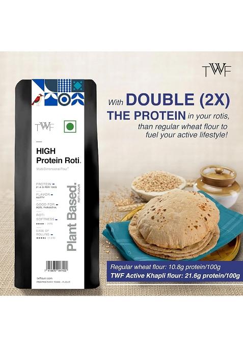 Twf High Protein Flour 1Kg | 5.5G Protein Per Roti | Plant-Based & Vegan | Whey Protein Alternative | Clean, Nutty Taste | Ideal For Rotis & Parathas