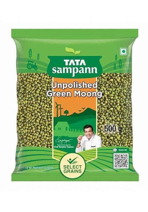 Tata Sampann Unpolished Green Moong Dal (Whole) 500 G