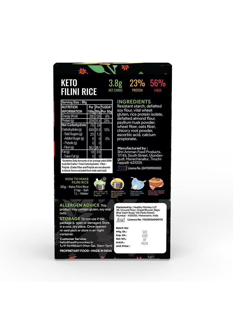 Ketolab Keto Orzo Rice, 400 Gms, 1 Pack, 3.5G Net Carb & 16G High Protein/Serving, Identical To Regular Rice, Ultra Low Carb, Pre-Biotic High Fibre, Low Glycemic Index(Gi), For Keto Diet & Weight Loss