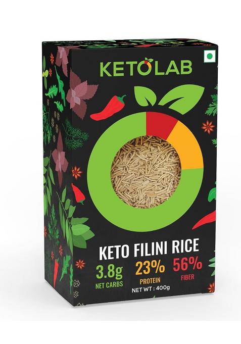 Ketolab Keto Orzo Rice, 400 Gms, 1 Pack, 3.5G Net Carb & 16G High Protein/Serving, Identical To Regular Rice, Ultra Low Carb, Pre-Biotic High Fibre, Low Glycemic Index(Gi), For Keto Diet & Weight Loss